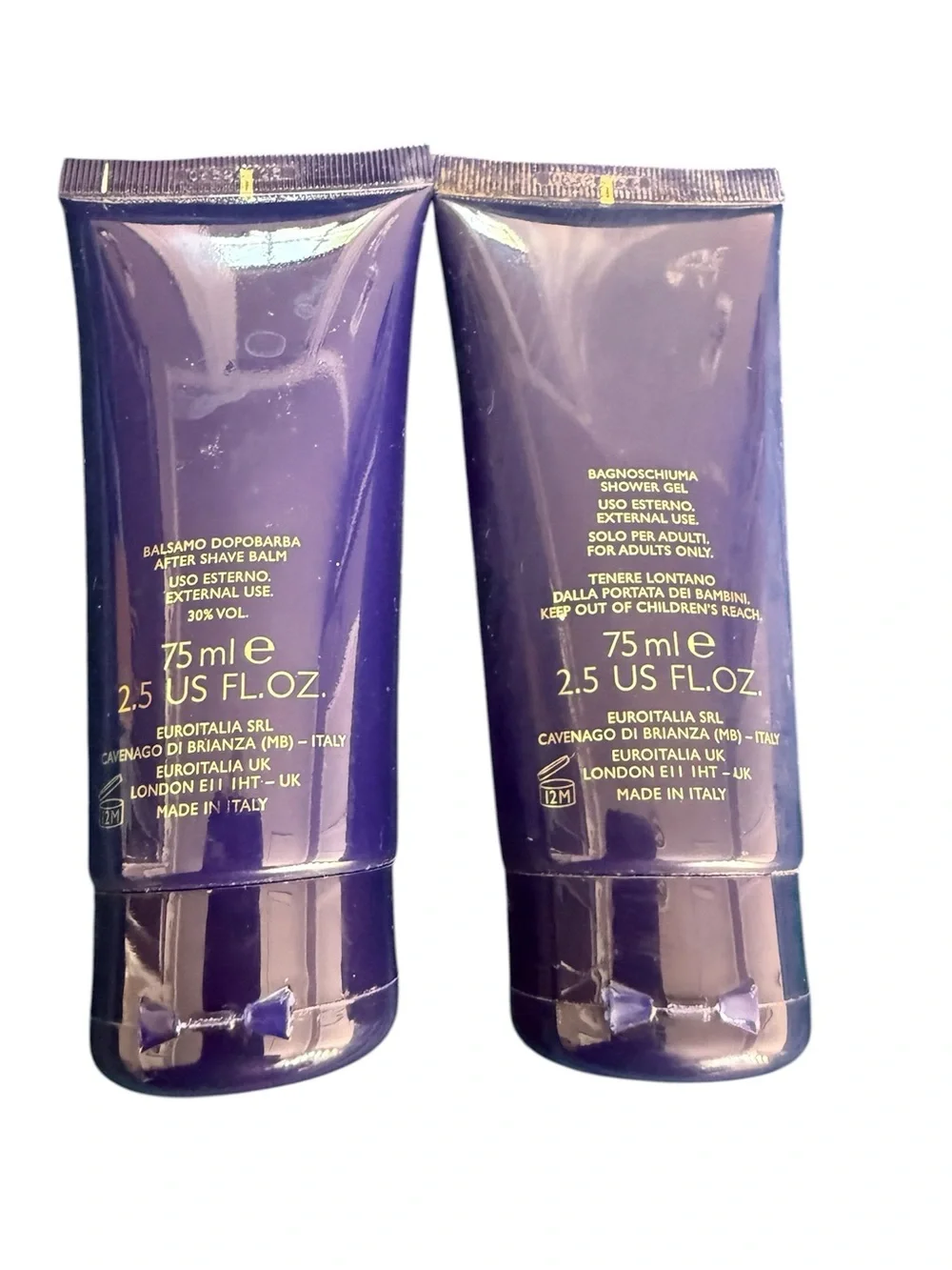 Versace Dylan Blue After Shave Balm & Shower Gel - Navy with Gold Accents